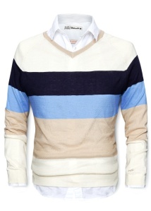 HEbyMango. Striped Cotton Sweater. $50
